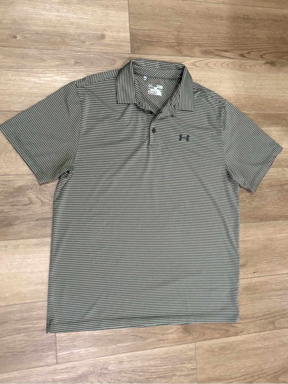 Under Armour Men’s Short Sleeve Golf Polo - Gray/Black Stripe